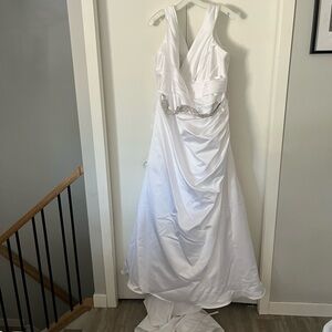 Elegant White Gown with Beaded Waist